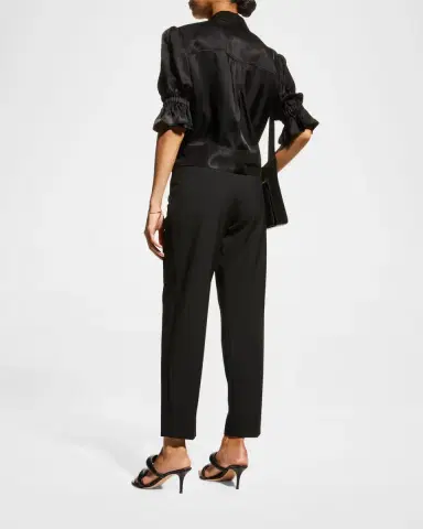 Cinq à Sept Holly Short-Sleeve Sateen Jacket | Thumbnail 6 Cinq à Sept Holly Short-Sleeve Sateen Jacket | Thumbnail 6