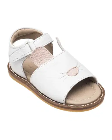 Elephantito Girl's Bunny Leather Flat Sandals, Baby | Thumbnail 1 Elephantito Girl's Bunny Leather Flat Sandals, Baby | Thumbnail 1