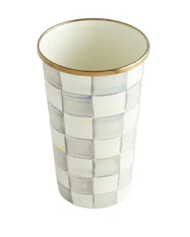 MacKenzie-Childs Sterling Check Enamel Tumbler, 20 oz. | Thumbnail 1 MacKenzie-Childs Sterling Check Enamel Tumbler, 20 oz. | Thumbnail 1