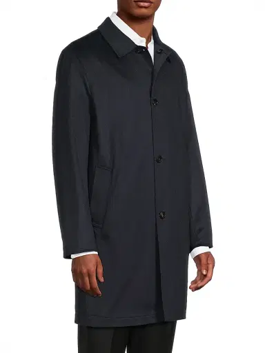 Sartorio Napoli Men's Nylon-Cashmere Reversible Raincoat - Cornflower Blue - Size 46 | Thumbnail 4 Sartorio Napoli Men's Nylon-Cashmere Reversible Raincoat - Cornflower Blue - Size 46 | Thumbnail 4