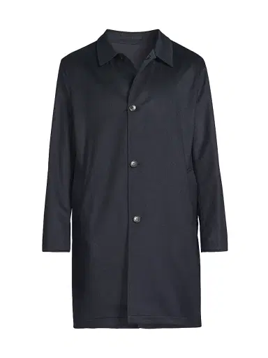 Sartorio Napoli Men's Nylon-Cashmere Reversible Raincoat - Cornflower Blue - Size 46 | Thumbnail 1 Sartorio Napoli Men's Nylon-Cashmere Reversible Raincoat - Cornflower Blue - Size 46 | Thumbnail 1