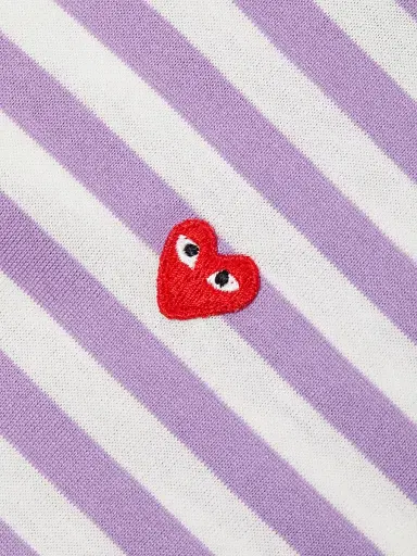 Comme des Garçons PLAY Men's Multicolor Striped Long-Sleeve Shirt - Purple Orange - Size XL | Thumbnail 7 Comme des Garçons PLAY Men's Multicolor Striped Long-Sleeve Shirt - Purple Orange - Size XL | Thumbnail 7
