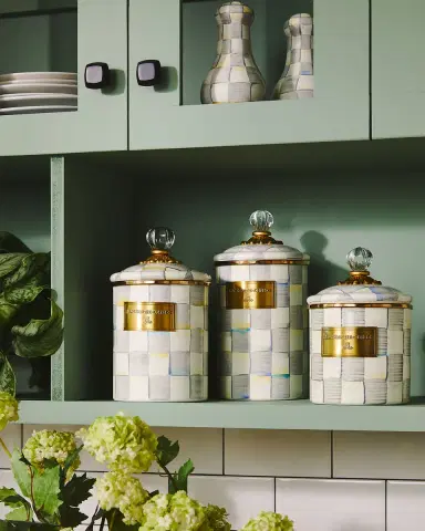 MacKenzie-Childs Sterling Check Small Canister | Thumbnail 2 MacKenzie-Childs Sterling Check Small Canister | Thumbnail 2