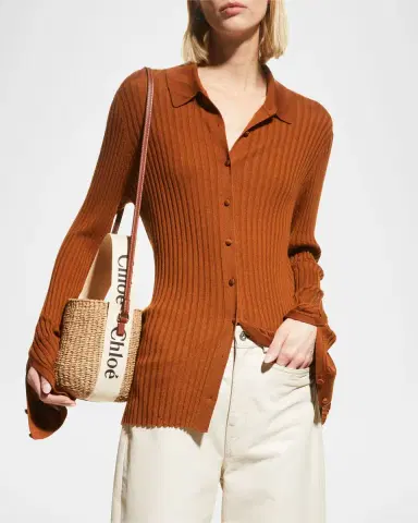 Chloé Woody Small Mifuko Basket Bag in Fair Trade Paper Embellished with Linen | Thumbnail 2 Chloé Woody Small Mifuko Basket Bag in Fair Trade Paper Embellished with Linen | Thumbnail 2