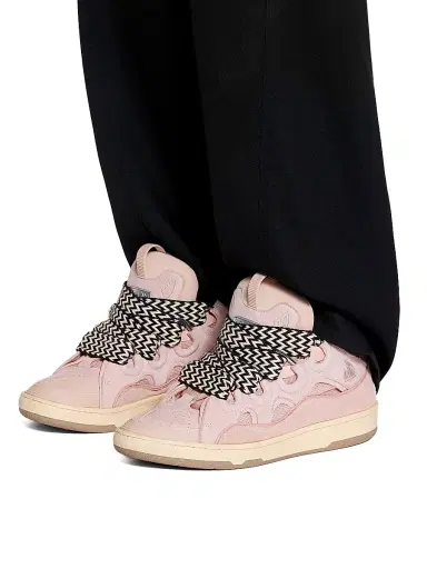 Lanvin Men's Leather Curb Sneakers - Pale Pink | Thumbnail 5 Lanvin Men's Leather Curb Sneakers - Pale Pink | Thumbnail 5