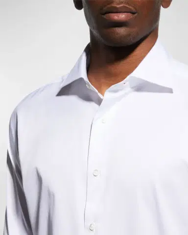Canali Men's Solid Twill Dress Shirt | Thumbnail 5 Canali Men's Solid Twill Dress Shirt | Thumbnail 5