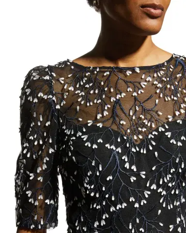 Rickie Freeman for Teri Jon 3D Lace High-Low Cocktail Dress | Thumbnail 5 Rickie Freeman for Teri Jon 3D Lace High-Low Cocktail Dress | Thumbnail 5