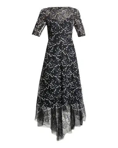 Rickie Freeman for Teri Jon 3D Lace High-Low Cocktail Dress | Thumbnail 1 Rickie Freeman for Teri Jon 3D Lace High-Low Cocktail Dress | Thumbnail 1