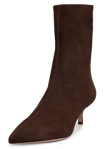 Aquazzura Women's Montmartre 50MM Suede Booties - Espresso | Thumbnail 2 Aquazzura Women's Montmartre 50MM Suede Booties - Espresso | Thumbnail 2