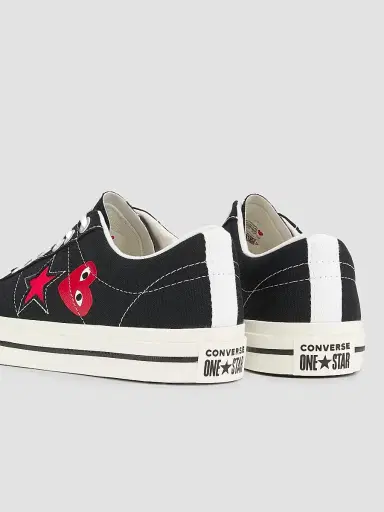 Comme des Garçons PLAY Men's One Star Low-Top Sneakers - Black - Size 5 | Thumbnail 3 Comme des Garçons PLAY Men's One Star Low-Top Sneakers - Black - Size 5 | Thumbnail 3