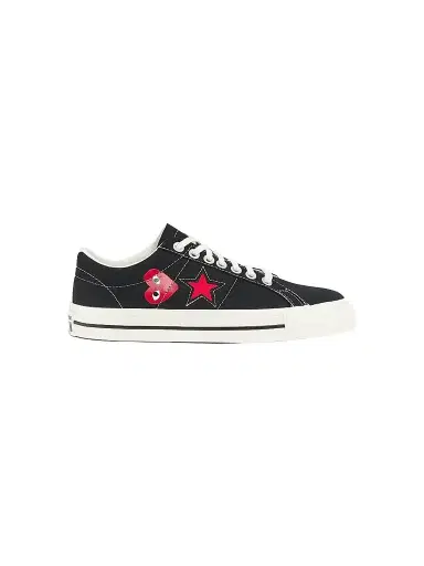 Comme des Garçons PLAY Men's One Star Low-Top Sneakers - Black - Size 5 | Thumbnail 1 Comme des Garçons PLAY Men's One Star Low-Top Sneakers - Black - Size 5 | Thumbnail 1