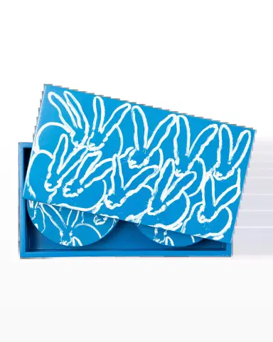 Hunt Slonem Blue Bunny Lacquer Coaster Box Set - 6 Coasters | Thumbnail 2 Hunt Slonem Blue Bunny Lacquer Coaster Box Set - 6 Coasters | Thumbnail 2