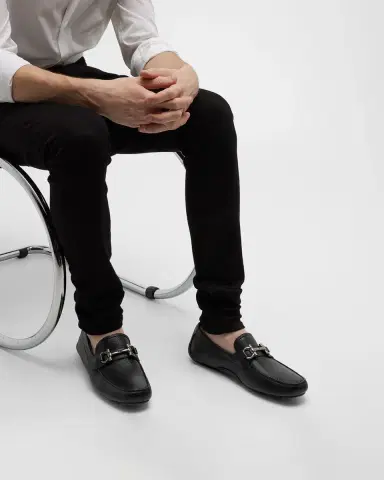 Ferragamo Men 's Parigi Gancini Leather Drivers | Thumbnail 2 Ferragamo Men 's Parigi Gancini Leather Drivers | Thumbnail 2
