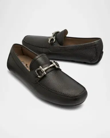 Ferragamo Men 's Parigi Gancini Leather Drivers | Thumbnail 9 Ferragamo Men 's Parigi Gancini Leather Drivers | Thumbnail 9