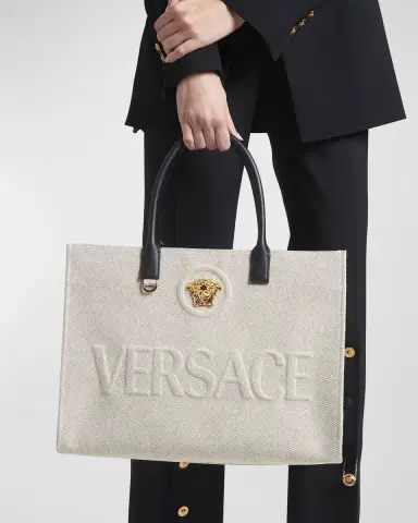Versace La Medusa Logo Canvas Tote Bag | Thumbnail 2 Versace La Medusa Logo Canvas Tote Bag | Thumbnail 2