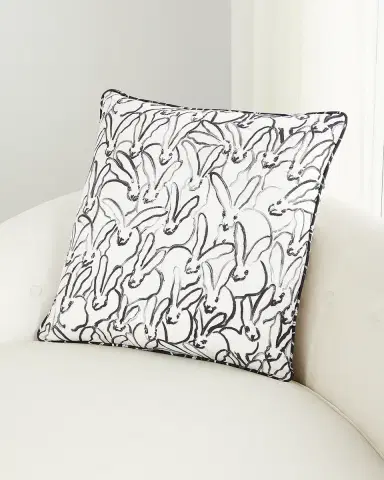 Hunt Slonem Rabbit Run Cotton Pillow, 22" | Thumbnail 1 Hunt Slonem Rabbit Run Cotton Pillow, 22" | Thumbnail 1