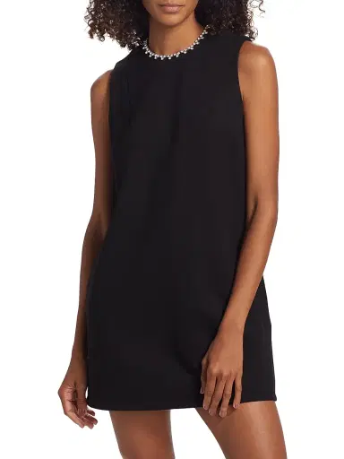 AREA Women's Crystal Heart Shift Dress - Black | Thumbnail 3 AREA Women's Crystal Heart Shift Dress - Black | Thumbnail 3