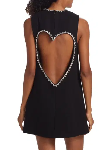 AREA Women's Crystal Heart Shift Dress - Black | Thumbnail 5 AREA Women's Crystal Heart Shift Dress - Black | Thumbnail 5
