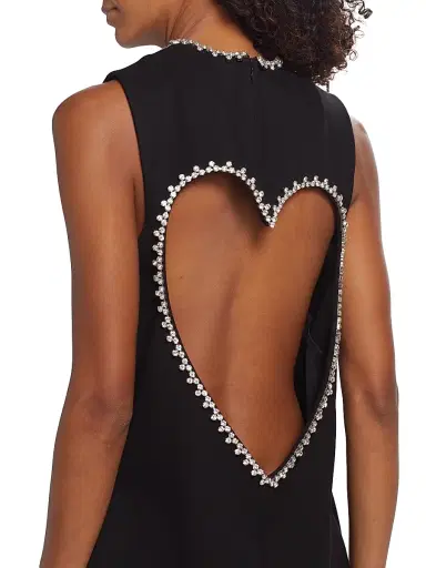 AREA Women's Crystal Heart Shift Dress - Black | Thumbnail 6 AREA Women's Crystal Heart Shift Dress - Black | Thumbnail 6