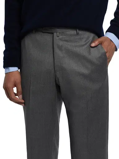 Saks Fifth Avenue Men's COLLECTION Basic Wool Dress Trousers - Medium Grey | Thumbnail 6 Saks Fifth Avenue Men's COLLECTION Basic Wool Dress Trousers - Medium Grey | Thumbnail 6