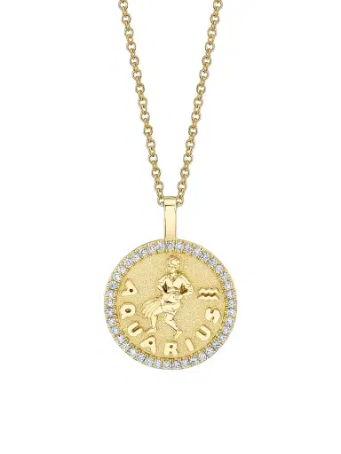 Anita Ko Women's Zodiac 18K Yellow Gold & 0.48 TCW Diamond Coin Pendant Necklace - Aquarius | Thumbnail 1 Anita Ko Women's Zodiac 18K Yellow Gold & 0.48 TCW Diamond Coin Pendant Necklace - Aquarius | Thumbnail 1
