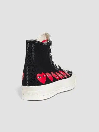 Comme des Garçons PLAY CdG PLAY x Converse Men's Chuck Taylor All Star Multi-Heart High-Top Sneakers - Black - Size 12 | Thumbnail 3 Comme des Garçons PLAY CdG PLAY x Converse Men's Chuck Taylor All Star Multi-Heart High-Top Sneakers - Black - Size 12 | Thumbnail 3