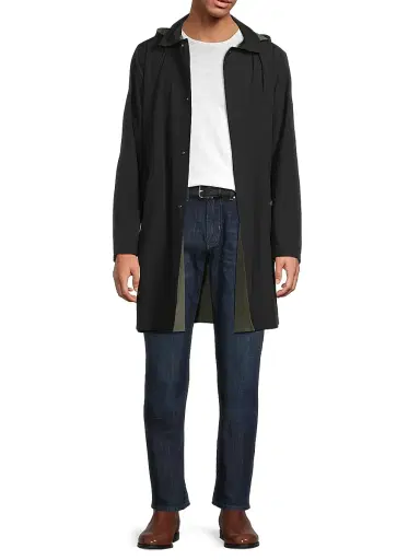 Sartorio Napoli Men's Reversible Stretch Nylon Hooded Jacket - Black Olive | Thumbnail 2 Sartorio Napoli Men's Reversible Stretch Nylon Hooded Jacket - Black Olive | Thumbnail 2