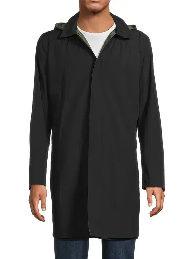 Sartorio Napoli Men's Reversible Stretch Nylon Hooded Jacket - Black Olive | Thumbnail 3 Sartorio Napoli Men's Reversible Stretch Nylon Hooded Jacket - Black Olive | Thumbnail 3