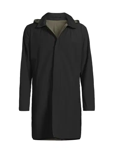Sartorio Napoli Men's Reversible Stretch Nylon Hooded Jacket - Black Olive | Thumbnail 1 Sartorio Napoli Men's Reversible Stretch Nylon Hooded Jacket - Black Olive | Thumbnail 1