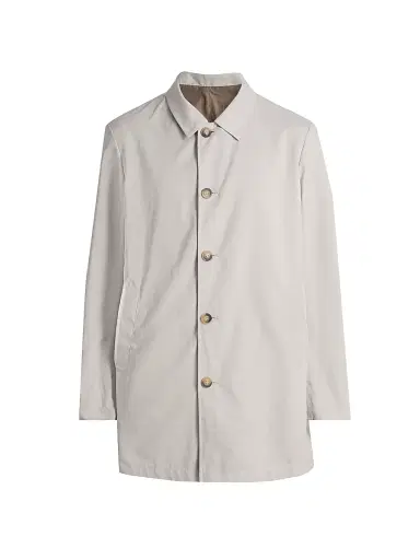 Saks Fifth Avenue Men's Reversible Peach Raincoat - Light Grey | Thumbnail 1 Saks Fifth Avenue Men's Reversible Peach Raincoat - Light Grey | Thumbnail 1