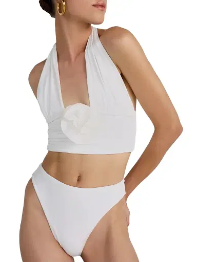 Maygel Coronel Women's Vives Ruched Halter Bikini | Thumbnail 4 Maygel Coronel Women's Vives Ruched Halter Bikini | Thumbnail 4
