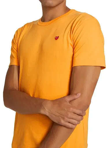 Comme des Garçons PLAY Men's Small Heart Crewneck T-Shirt - Yellow - Size Small | Thumbnail 6 Comme des Garçons PLAY Men's Small Heart Crewneck T-Shirt - Yellow - Size Small | Thumbnail 6