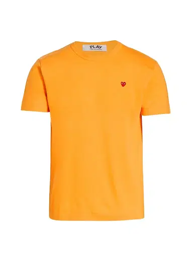 Comme des Garçons PLAY Men's Small Heart Crewneck T-Shirt - Yellow - Size Small | Thumbnail 1 Comme des Garçons PLAY Men's Small Heart Crewneck T-Shirt - Yellow - Size Small | Thumbnail 1