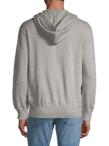 Comme des Garçons PLAY Men's Heathered Signature Logo Patch Jersey Hoodie - Grey | Thumbnail 5 Comme des Garçons PLAY Men's Heathered Signature Logo Patch Jersey Hoodie - Grey | Thumbnail 5