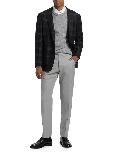 Saks Fifth Avenue Men's COLLECTION Basic Wool Dress Trousers - Light Grey | Thumbnail 2 Saks Fifth Avenue Men's COLLECTION Basic Wool Dress Trousers - Light Grey | Thumbnail 2