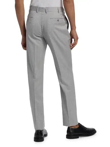 Saks Fifth Avenue Men's COLLECTION Basic Wool Dress Trousers - Light Grey | Thumbnail 5 Saks Fifth Avenue Men's COLLECTION Basic Wool Dress Trousers - Light Grey | Thumbnail 5