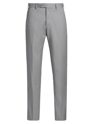 Saks Fifth Avenue Men's COLLECTION Basic Wool Dress Trousers - Light Grey | Thumbnail 1 Saks Fifth Avenue Men's COLLECTION Basic Wool Dress Trousers - Light Grey | Thumbnail 1