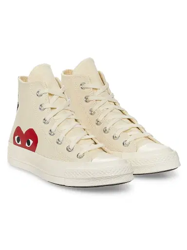 Comme des Garçons PLAY CdG PLAY x Converse Women's Chuck Taylor All Star Peek-A-Boo High-Top Sneakers - White - Size 5 | Thumbnail 2 Comme des Garçons PLAY CdG PLAY x Converse Women's Chuck Taylor All Star Peek-A-Boo High-Top Sneakers - White - Size 5 | Thumbnail 2