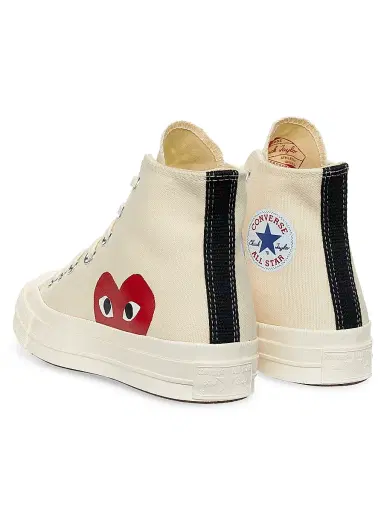 Comme des Garçons PLAY CdG PLAY x Converse Women's Chuck Taylor All Star Peek-A-Boo High-Top Sneakers - White - Size 5 | Thumbnail 3 Comme des Garçons PLAY CdG PLAY x Converse Women's Chuck Taylor All Star Peek-A-Boo High-Top Sneakers - White - Size 5 | Thumbnail 3