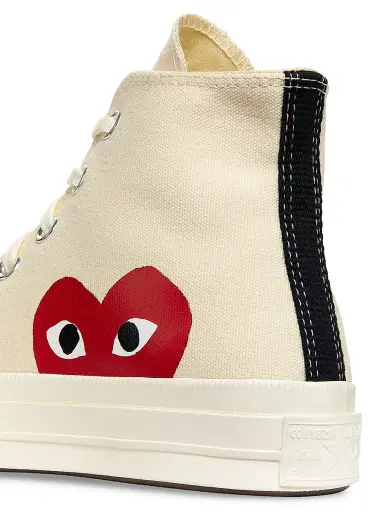 Comme des Garçons PLAY CdG PLAY x Converse Women's Chuck Taylor All Star Peek-A-Boo High-Top Sneakers - White - Size 5 | Thumbnail 5 Comme des Garçons PLAY CdG PLAY x Converse Women's Chuck Taylor All Star Peek-A-Boo High-Top Sneakers - White - Size 5 | Thumbnail 5