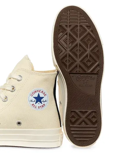 Comme des Garçons PLAY CdG PLAY x Converse Women's Chuck Taylor All Star Peek-A-Boo High-Top Sneakers - White - Size 5 | Thumbnail 6 Comme des Garçons PLAY CdG PLAY x Converse Women's Chuck Taylor All Star Peek-A-Boo High-Top Sneakers - White - Size 5 | Thumbnail 6