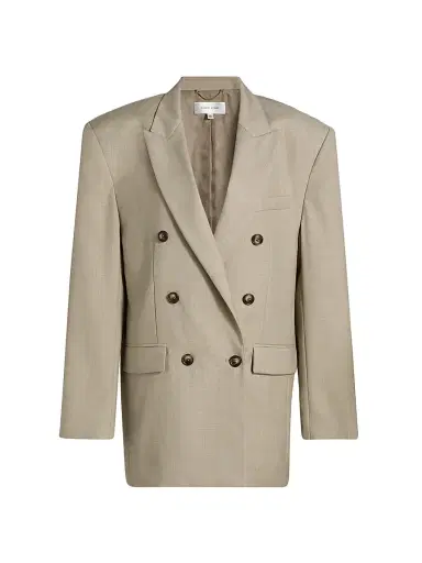 Ronny Kobo Women's 1988 Double-Breasted Wool-Blend Blazer - Crosshatch Taupe | Thumbnail 1 Ronny Kobo Women's 1988 Double-Breasted Wool-Blend Blazer - Crosshatch Taupe | Thumbnail 1