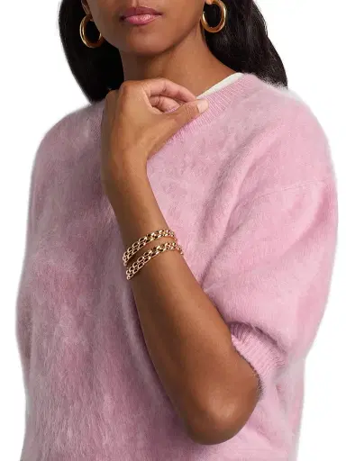 Lisa Yang Women's Juniper Cashmere Crop Sweater - Petal Brushed | Thumbnail 6 Lisa Yang Women's Juniper Cashmere Crop Sweater - Petal Brushed | Thumbnail 6