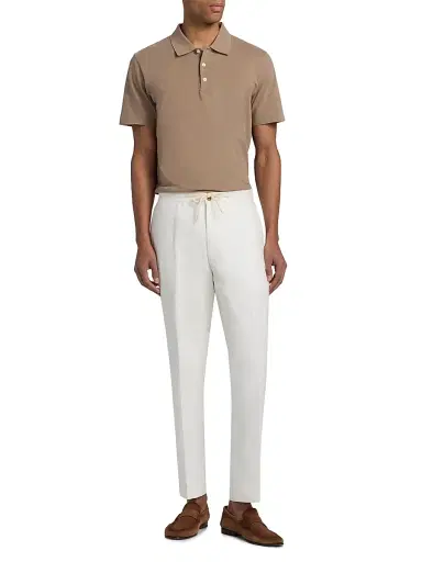 Saks Fifth Avenue Men's COLLECTION Délavé Linen Drawstring Pants - White | Thumbnail 2 Saks Fifth Avenue Men's COLLECTION Délavé Linen Drawstring Pants - White | Thumbnail 2