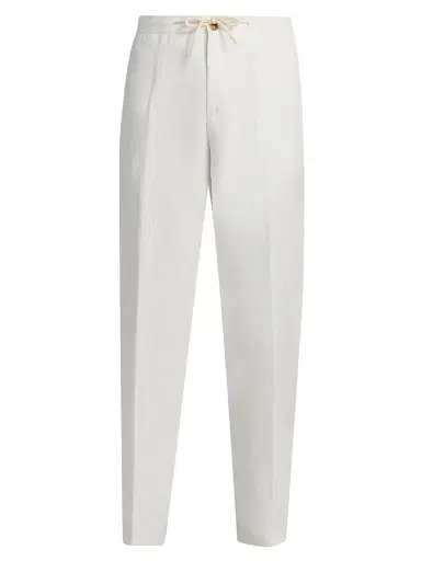 Saks Fifth Avenue Men's COLLECTION Délavé Linen Drawstring Pants - White | Thumbnail 1 Saks Fifth Avenue Men's COLLECTION Délavé Linen Drawstring Pants - White | Thumbnail 1