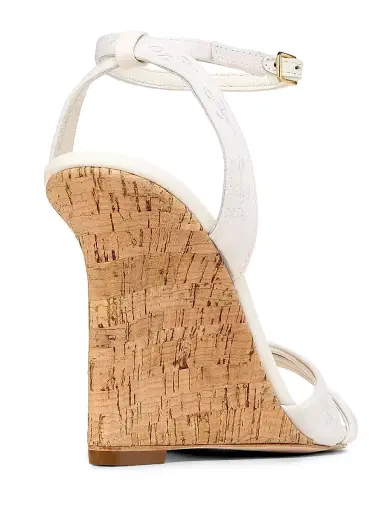 22élevé Women's 100MM Cork Wedge Sandals - White Cotton Eyelet Fabric - Size 12 | Thumbnail 3 22élevé Women's 100MM Cork Wedge Sandals - White Cotton Eyelet Fabric - Size 12 | Thumbnail 3