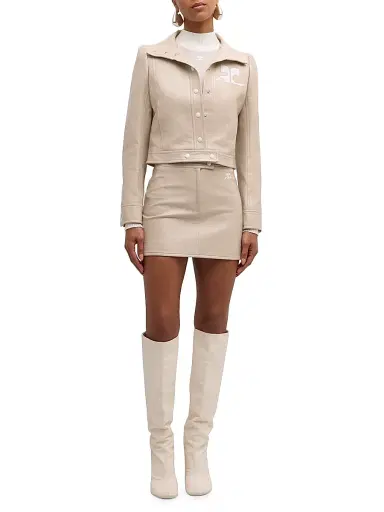 Courrèges Women's Reedition Vinyl Jacket - Grey | Thumbnail 2 Courrèges Women's Reedition Vinyl Jacket - Grey | Thumbnail 2