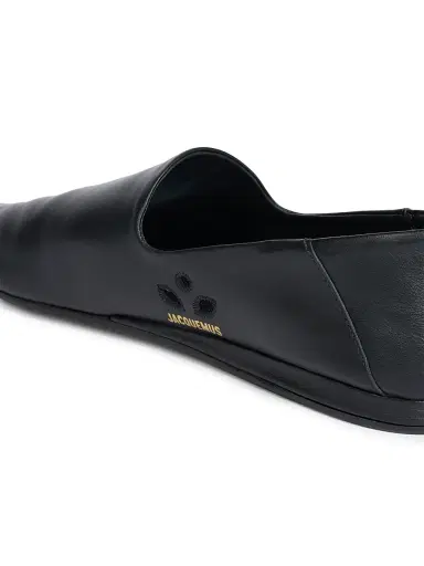 Jacquemus Men's Les Pantoufles Leather Flats - Black | Thumbnail 6 Jacquemus Men's Les Pantoufles Leather Flats - Black | Thumbnail 6