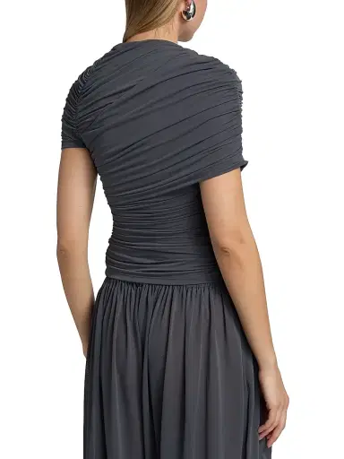 Ronny Kobo Women's Vega Ruched Jersey Top - Charcoal - Size Small | Thumbnail 5 Ronny Kobo Women's Vega Ruched Jersey Top - Charcoal - Size Small | Thumbnail 5