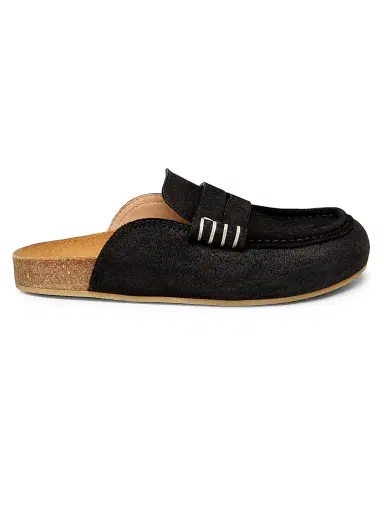 JW Anderson Women's Suede Penny Mules - Black | Thumbnail 1 JW Anderson Women's Suede Penny Mules - Black | Thumbnail 1